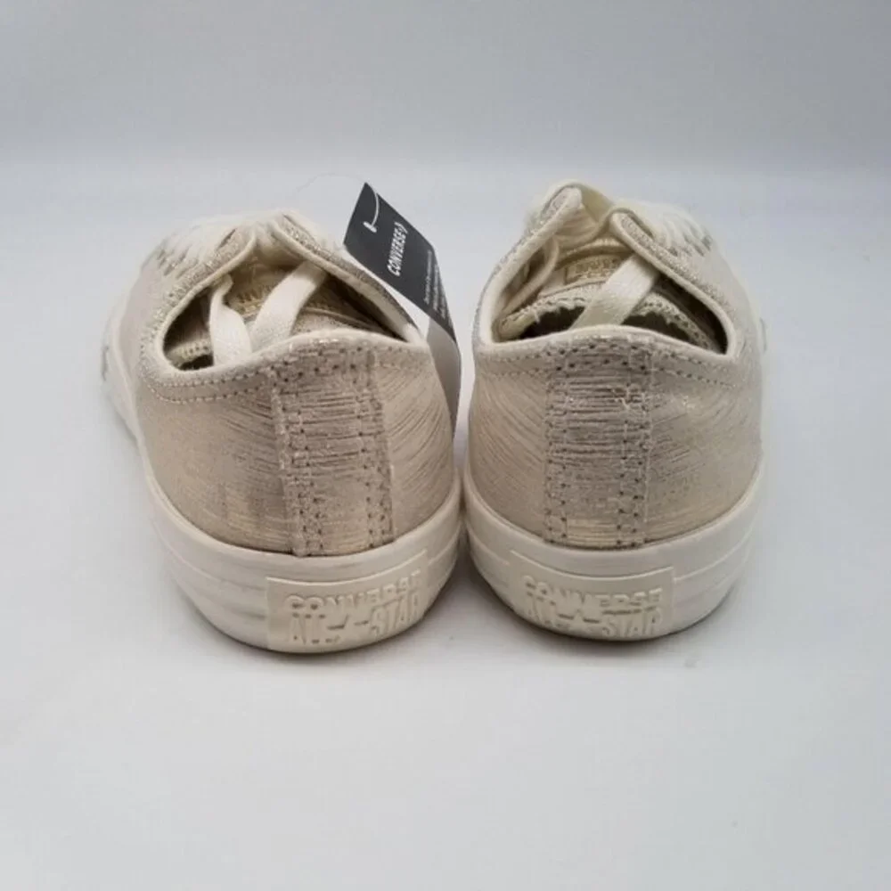 Converse Chuck Taylor All Star Egret‎ Gold Metallic Junior Sneaker Shoe Size 2